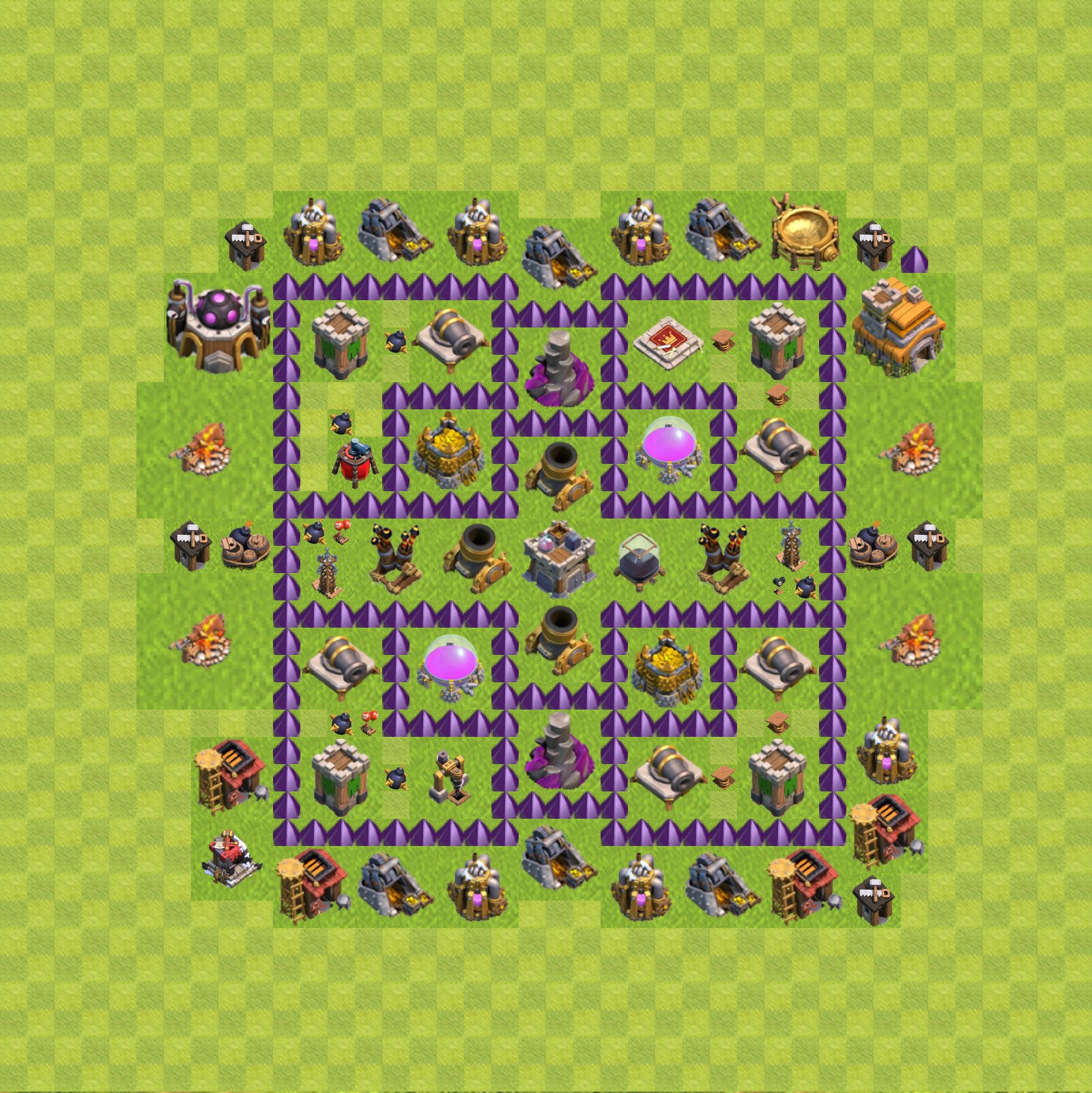 Farming Base TH7 - plan / layout / design - Clash of Clans - (#90) .