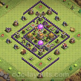 Base plan TH7 (design / layout) with Link, Anti Everything for Farming, #111