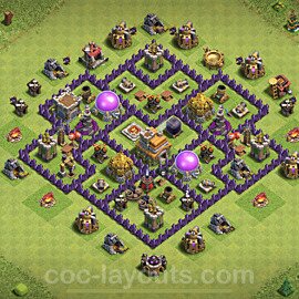 Base plan TH7 (design / layout) with Link, Hybrid, Anti Everything for Farming, #114