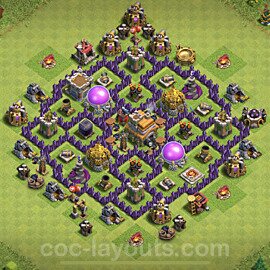 Diseño de aldea para farming Ayuntamiento 7 Copiar, Anti Aire / Dragón, Híbrido - COC TH7 Perfecta Distribucion + Enlace - #117