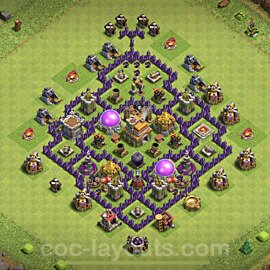 Diseño de aldea para farming Ayuntamiento 7 Copiar, Anti Todo, Híbrido - COC TH7 Perfecta Distribucion + Enlace - #230