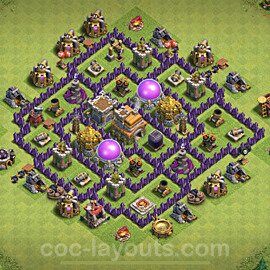 Base plan TH7 (design / layout) with Link, Anti 2 Stars, Hybrid for Farming, #231