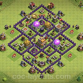 Maxato Municipio livello 7 Base + Link, Anti tutto, Ibrido - Miglior Disposizione villaggio per Farming COC TH7 - #232