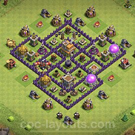 Municipio livello 7 Base + Link, Anti tutto - Miglior Disposizione villaggio per Farming COC TH7 - #234