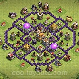 Base plan TH7 Max Levels with Link, Anti Air / Dragon, Hybrid for Farming, #235