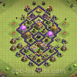 Die Max Base für Farm RH7 + Link, Anti Alles, Hybrid - COC Rathaus 7 - #240