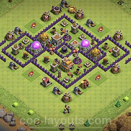 Base plan TH7 Max Levels with Link, Hybrid for Farming, #241