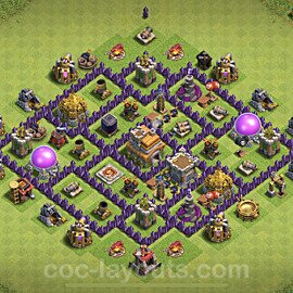Base plan TH7 Max Levels with Link, Hybrid for Farming 2021, #243