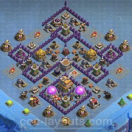 Base plan TH7 Max Levels with Link, Hybrid for Farming 2022, #244