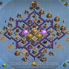 Base plan TH7 Max Levels with Link, Anti Everything for Farming 2022, #246