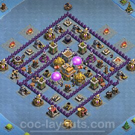 Base plan TH7 (design / layout) with Link, Anti 2 Stars, Anti Everything for Farming 2022, #248
