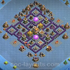 Base plan TH7 (design / layout) with Link, Anti 2 Stars, Hybrid for Farming 2022, #249