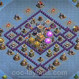 Base plan TH7 (design / layout) with Link, Anti 2 Stars, Hybrid for Farming, #250