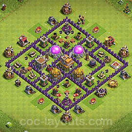 Base plan TH7 (design / layout) with Link, Anti 2 Stars, Hybrid for Farming 2023, #260
