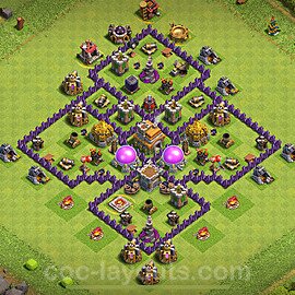 Base plan TH7 (design / layout) with Link, Anti 2 Stars, Hybrid for Farming 2024, #271