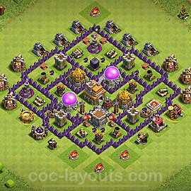 Base plan TH7 Max Levels with Link, Anti Everything for Farming 2024, #274