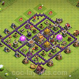 Base plan TH7 Max Levels with Link, Anti 3 Stars for Farming 2024, #275