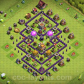 Diseño de aldea para farming Ayuntamiento 7 Copiar, Anti 2 Estrellas, Anti Todo - COC TH7 Perfecta Distribucion 2025 + Enlace - #279