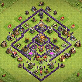 Base plan TH7 (design / layout) with Link, Anti 2 Stars, Hybrid for Farming 2026, #284