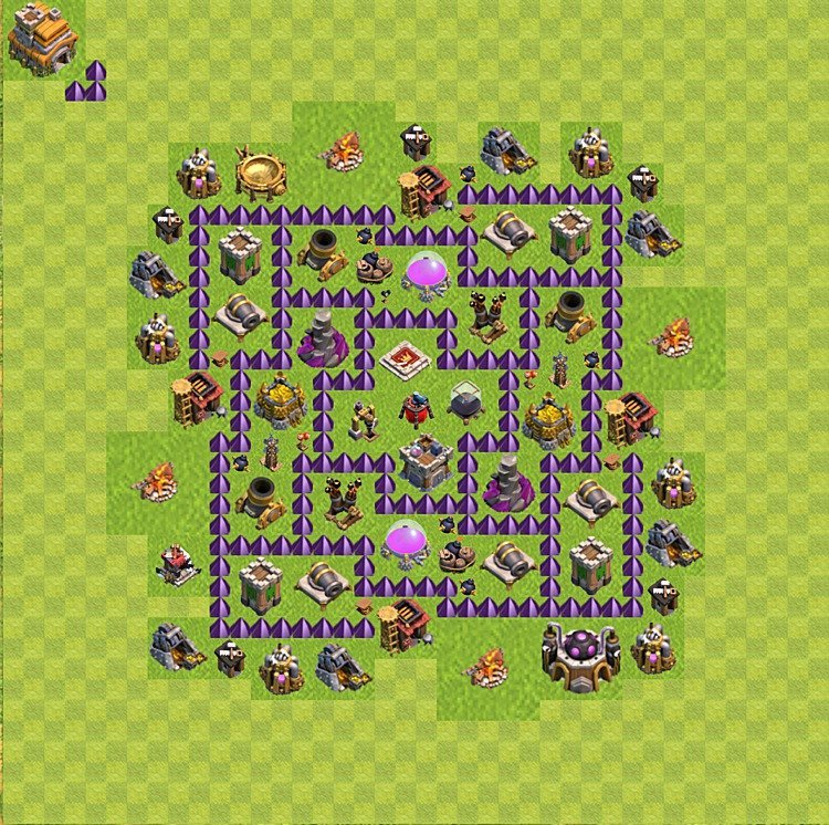 Diseño de aldea para farming Ayuntamiento 7 - COC TH7 Perfecta Distribucion - #109