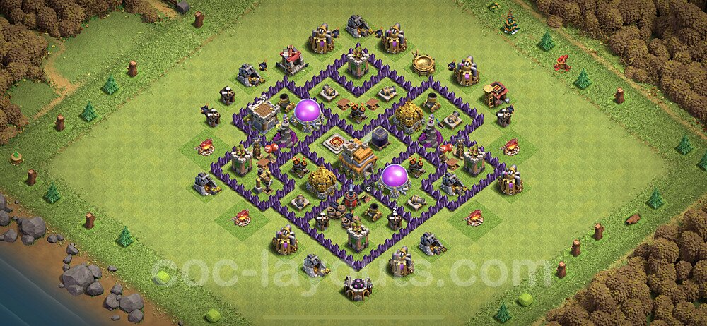 Base plan TH7 (design / layout) with Link, Anti Everything, Hybrid for Farming, #114
