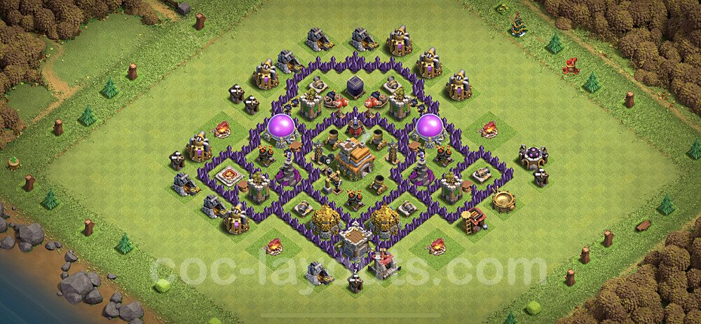 Base plan TH7 (design / layout) with Link, Hybrid for Farming, #119