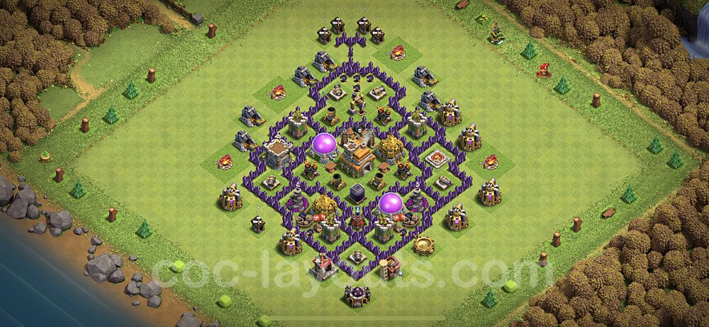 Base plan TH7 (design / layout) with Link, Anti Everything, Hybrid for Farming, #230