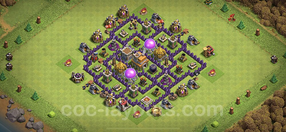 Base plan TH7 (design / layout) with Link, Hybrid, Anti 2 Stars for Farming, #231