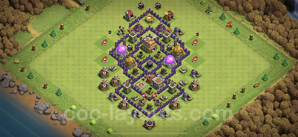 Base plan TH7 Max Levels with Link, Hybrid, Anti Everything for Farming 2021, #240