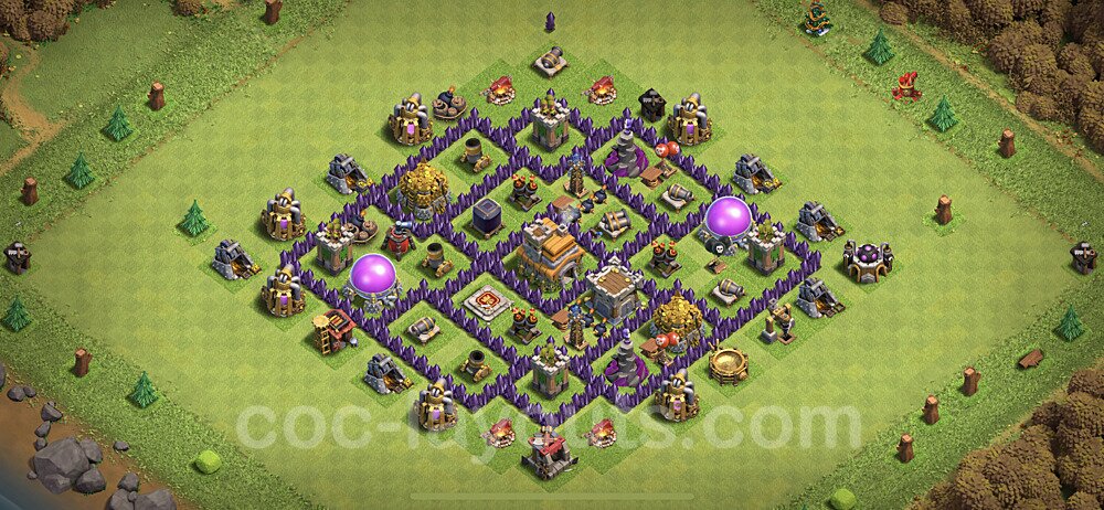 Base plan TH7 Max Levels with Link, Hybrid for Farming 2021, #243