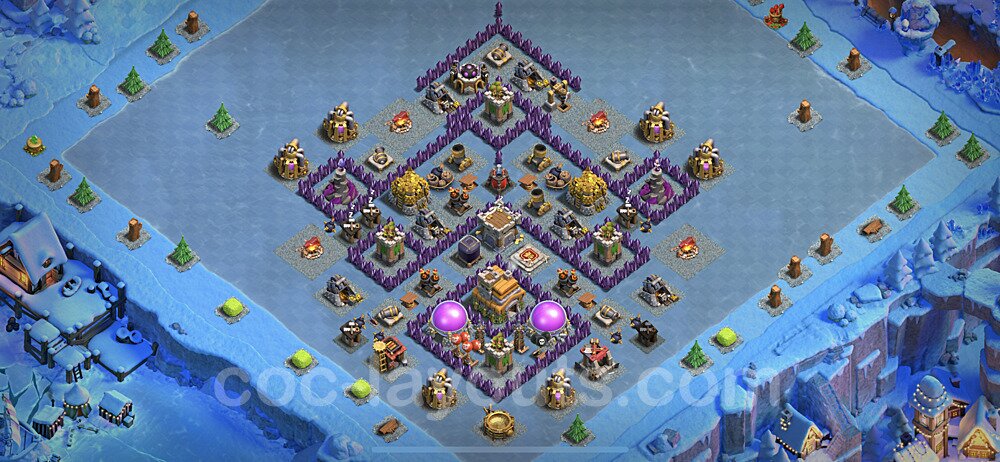 Base plan TH7 Max Levels with Link, Hybrid for Farming 2022, #244