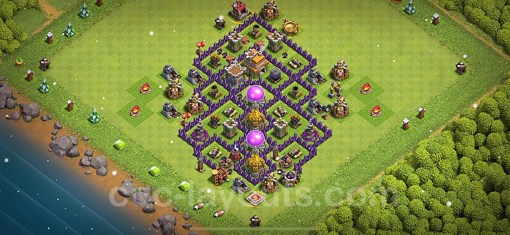 Base plan TH7 (design / layout) with Link, Anti 3 Stars, Anti Everything for Farming 2023, #259