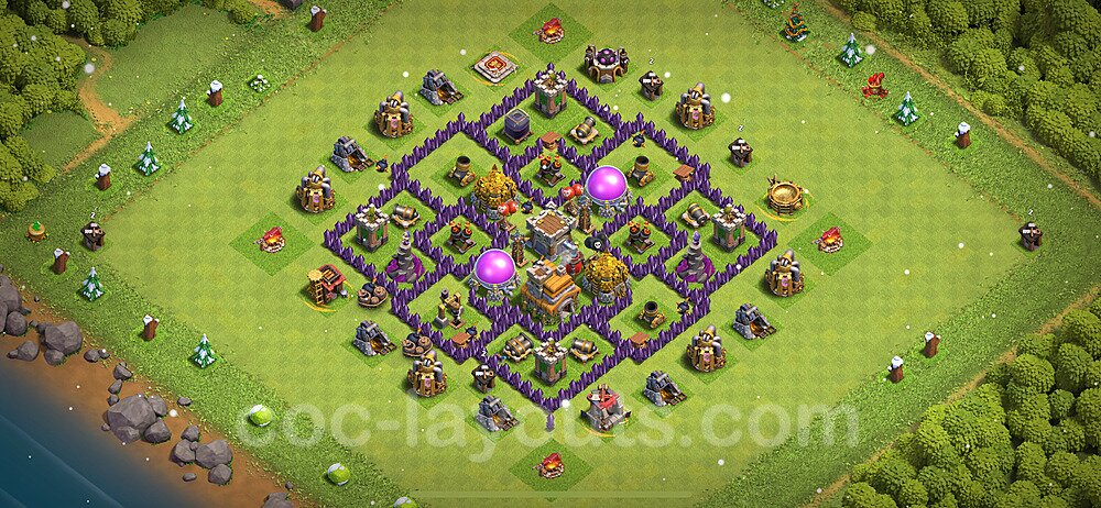Base plan TH7 Max Levels with Link, Anti 3 Stars for Farming 2024, #265