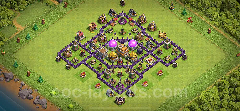 Diseño de aldea para farming - Copiar, Anti Todo Ayuntamiento 7 al Maximo - Full COC TH7 Perfecta Distribucion 2024 + Enlace - #273