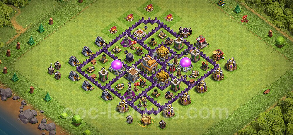 Die Max Base für Farm RH7 + Link, Anti 3 Sterne 2024 - COC Rathaus 7 - #275