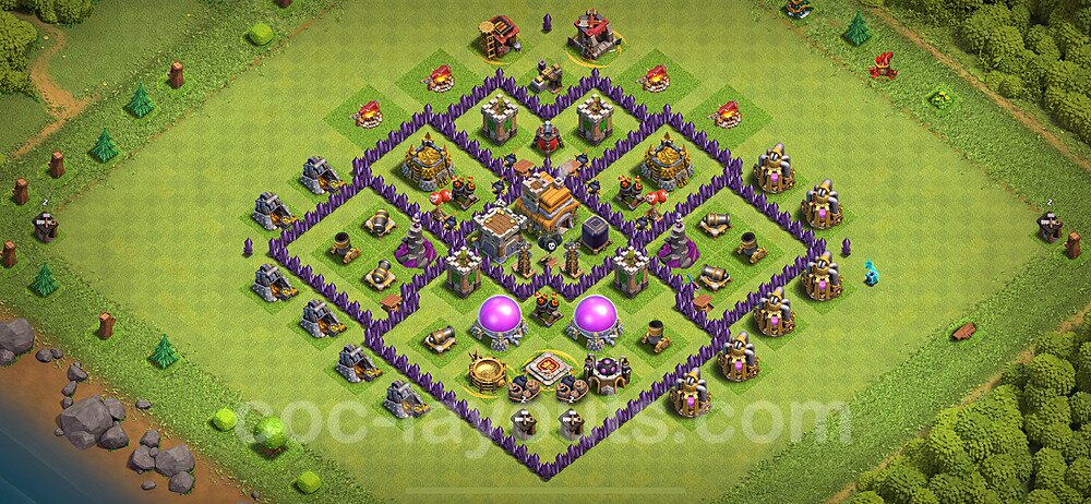 Base plan TH7 (design / layout) with Link, Anti 3 Stars, Anti Everything for Farming 2024, #277