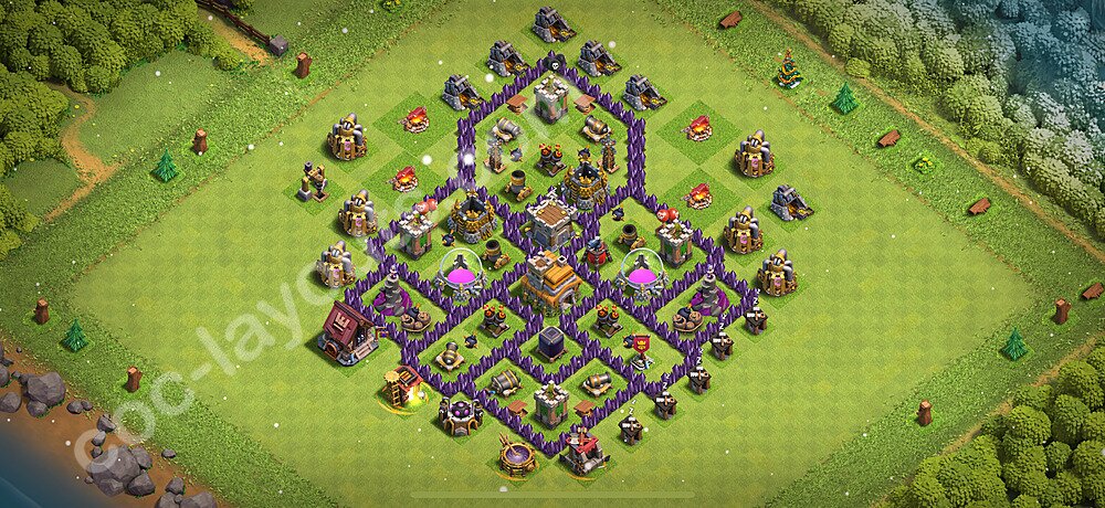 Base plan TH7 (design / layout) with Link, Anti 3 Stars for Farming 2025, #282