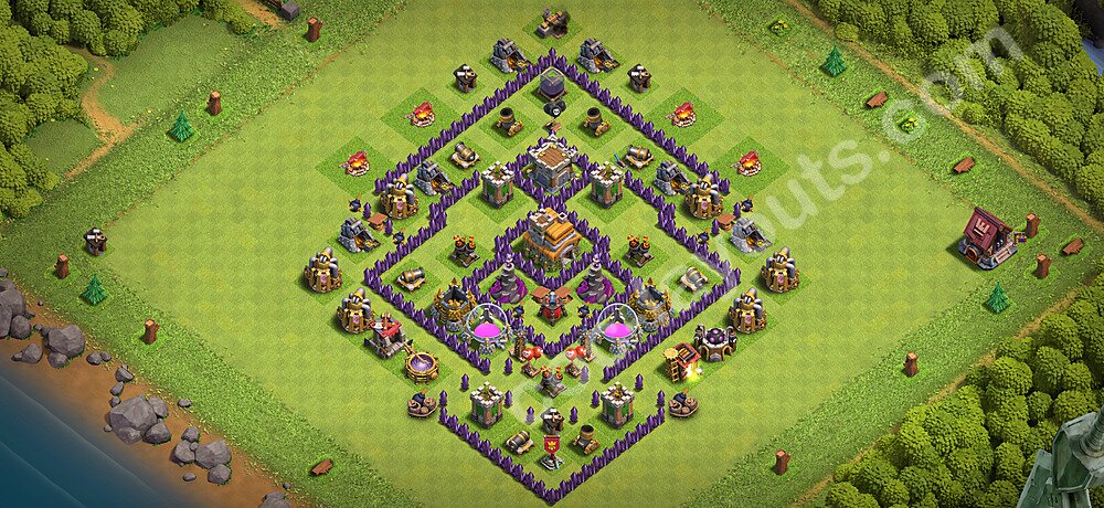 Base plan TH7 (design / layout) with Link, Anti 2 Stars, Hybrid for Farming 2026, #284