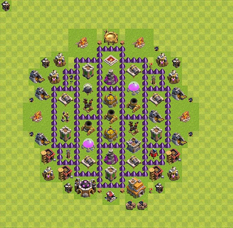 Base plan TH7 (design / layout) for Farming, #52