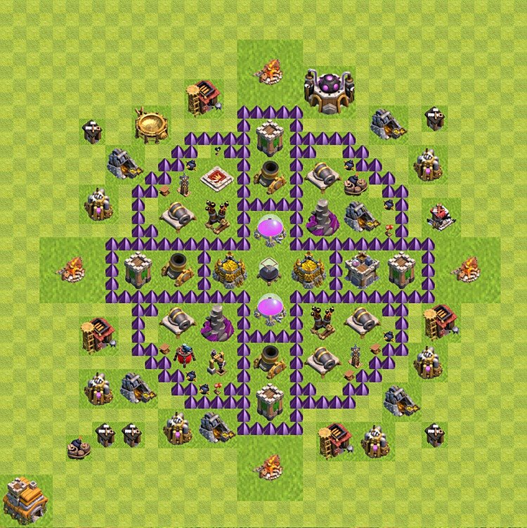 Diseño de aldea para farming Ayuntamiento 7 - COC TH7 Perfecta Distribucion - #88