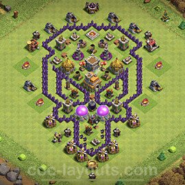 TH7 Funny Troll Base Plan with Link, Copy Town Hall 7 Art Design 2022, #1