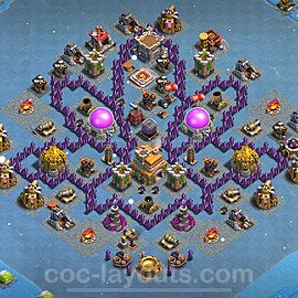 TH7 Funny Troll Base Plan with Link, Copy Town Hall 7 Art Design 2022, #10