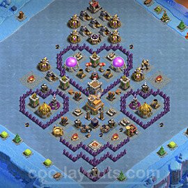 TH7 Funny Troll Base Plan with Link, Copy Town Hall 7 Art Design 2022, #12