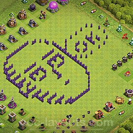 TH7 Funny Troll Base Plan with Link, Copy Town Hall 7 Art Design 2024, #15