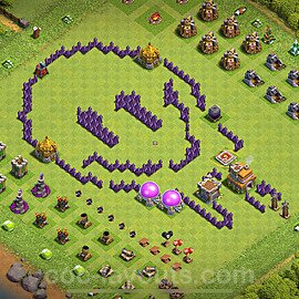 TH7 Funny Troll Base Plan with Link, Copy Town Hall 7 Art Design 2024, #18
