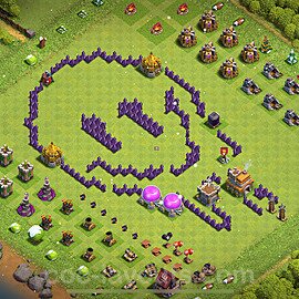 TH7 Funny Troll Base Plan with Link, Copy Town Hall 7 Art Design 2024, #18