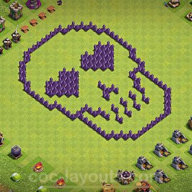TH7 Funny Troll Base Plan with Link, Copy Town Hall 7 Art Design 2024, #19