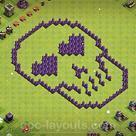 Die Troll Funny Base RH7 + Link 2024 - COC Rathaus Level 7 Art Base - #19