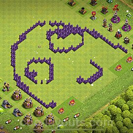 TH7 Funny Troll Base Plan with Link, Copy Town Hall 7 Art Design 2024, #20