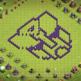 TH7 Funny Troll Base Plan with Link, Copy Town Hall 7 Art Design 2024, #24